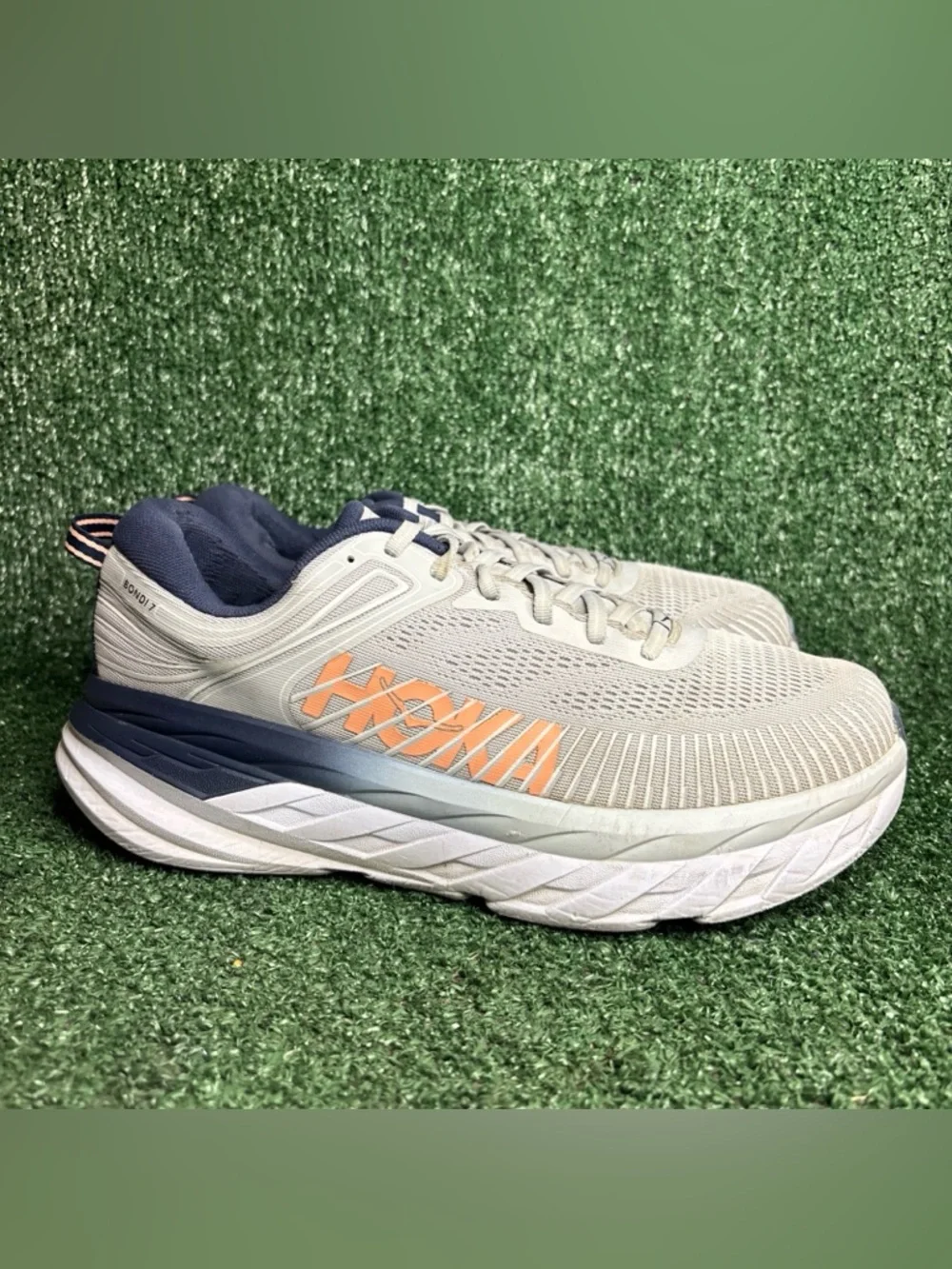 Hoka One One Bondi 7 WIDE‎ Women's Running Shoes Size 11 D Harbor Mist Sharkskin